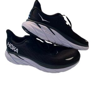HOKA Clifton Black White Running Athletic Shoes Women’s Size 9b comfort classic
